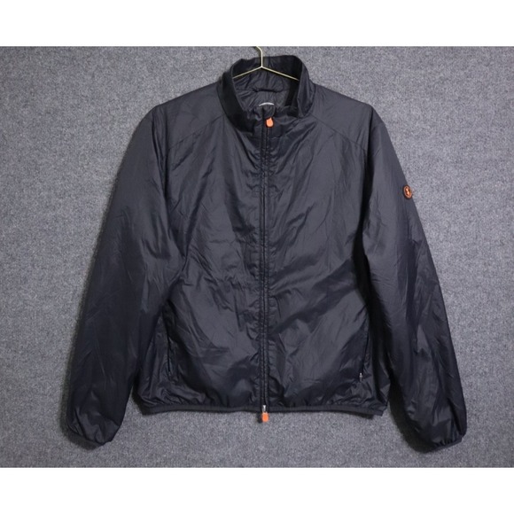 Save‎ the Duck Ultra Light Jacket Women L Black Plumtech Synthetic Down Filled - Picture 1 of 6
